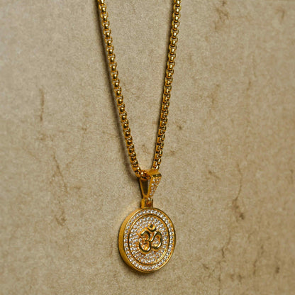 Om Symbol Pendant With Chain