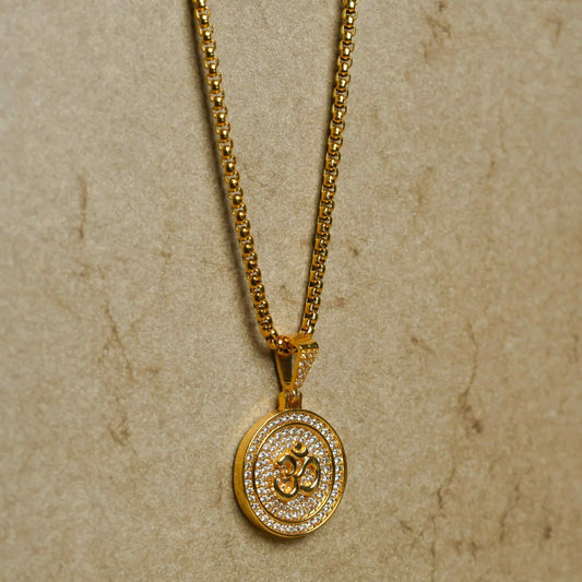 Om Symbol Pendant With Chain